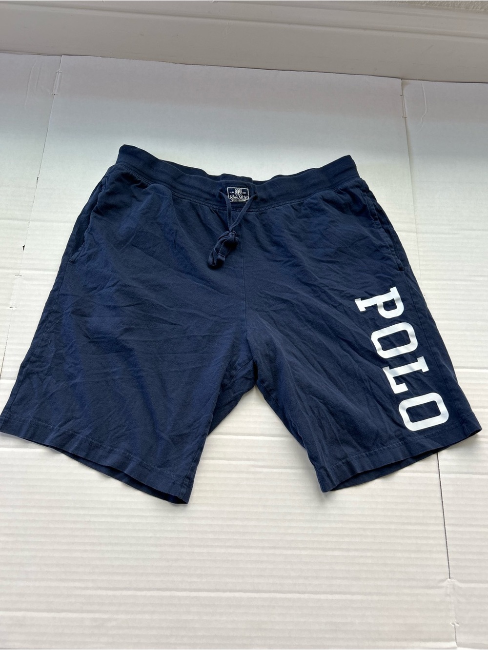 Polo by Ralph Lauren Navy Loungewear Drawstring Shorts with White Logo